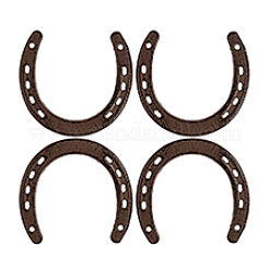 4 Stück Hufeisen-Wanddekoration aus Gusseisen&nbsp;AJEW-PH0007-62