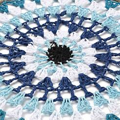 Rundes gewebtes Netz/Gewebe mit Feder-Boho-Anhänger-Dekoration&nbsp;HJEW-H062-01A-03