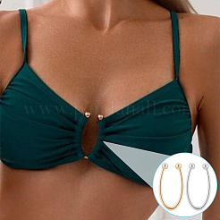 10 pieza de pinzas de bikini de aleación de 2 colores&nbsp;FIND-WR0012-88