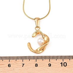 Halsketten aus Edelstahl 304 mit Anhänger aus Acryl-Imitatperlen&nbsp;NJEW-H088-05B-G