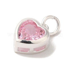 925 ciondolo a forma di cuore in argento sterling con zirconi cubici e anelli di congiunzione&nbsp;FIND-U013-10S-02