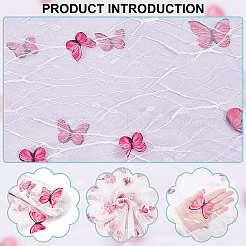 Spitzenstoff aus Polyester mit Schmetterlingsmuster und Haustierstickerei&nbsp;DIY-WH0419-45