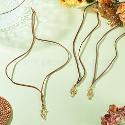 3 pochette en macramé imitation daim avec pendentif pour collier&nbsp;NJEW-TAC0051-02