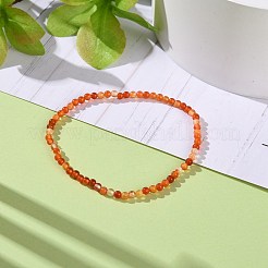 Mini-Stretch-Armbänder aus natürlichen Karneol-Perlen&nbsp;BJEW-JB07669-06