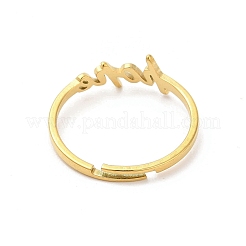 Bague réglable en acier inoxydable 304 avec placage ionique (IP)&nbsp;RJEW-L107-027G