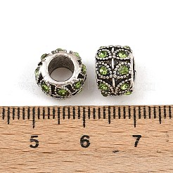 Antikes Silber überzogene Legierung Rhinestone-großes Loch European Beads&nbsp;MPDL-R041-02D