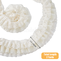 Bordure en dentelle plissée en polyester à trois couches&nbsp;OCOR-WH0088-18B