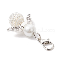 6 pièce 6 styles de décorations pendentif ange en perles d'imitation acrylique et en perles de verre&nbsp;HJEW-JM03480
