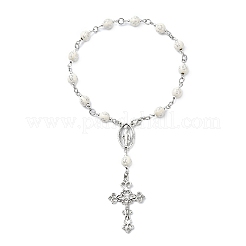 Bracciali con ciondolo in acrilico rotondo con motivo a croce per le donne&nbsp;BJEW-JB11347