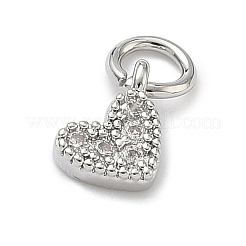 Micro cuivres ouvrent breloques cardiaques zircons&nbsp;KK-C156-30P
