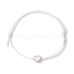 Braccialetto con perline intrecciate a forma di cuore in smalto&nbsp;BJEW-JB09739-02