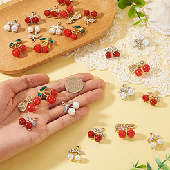 24 stücke 6 stile legierung strass anhänger&nbsp;FIND-TA0009-74