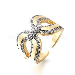 Micro ottone spianare anelli gemelli zirconi&nbsp;RJEW-V007-03GP