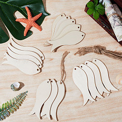 Unvollendete leere Holzanhänger mit Tiermotiv&nbsp;WOOD-WH0124-26C