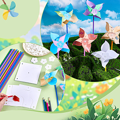 Papier & PVC blanko DIY Windräder Handwerk für Kinder Kunst und Handwerk&nbsp;DIY-WH0128-20