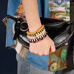 Handgemachte Heishi-Perlen-Stretch-Armbänder aus Fimo&nbsp;BJEW-JB05902-10