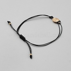 Bracciale intrecciato regolabile in cordino cerato per donna&nbsp;BJEW-WH0016-87-1