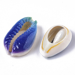 Cuentas de concha de cowrie natural impresa&nbsp;X-SSHEL-R047-01-A01