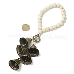 Perles en bois naturel suspendues à une porte&nbsp;HJEW-JM03358-02