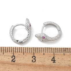 Latón cúbicos pendientes de aro zirconia&nbsp;EJEW-Q014-09P