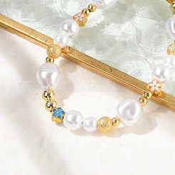 Bracciali in perline di ottone per donna&nbsp;BJEW-Z089-02G