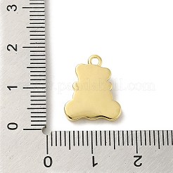 Ovale/bärenförmige Muschelanhänger aus Messing mit Pavé-Fassung in Naturweiß&nbsp;KK-D095-04B-G