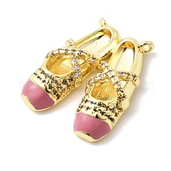 Pendentifs avec zircon cubiques à micro-pavés en laiton&nbsp;KK-F929-10G