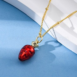 Colliers pendentifs en laiton et émail réfractaire pour femmes&nbsp;NJEW-K381-08C-G