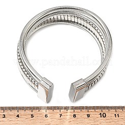 Bracelets manchettes en fer à plusieurs rangs de chaînes serpent pour femmes&nbsp;BJEW-P390-01C-P