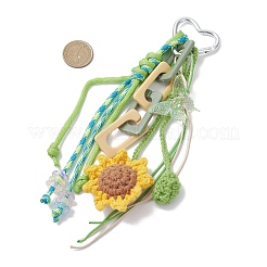 Adornos colgantes de flores de hilo de lana tejidos a mano&nbsp;HJEW-JM04269
