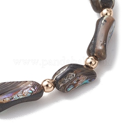 Stretcharmbänder aus natürlichen Abalone-/Paua-Muschelperlen für Damen und Herren&nbsp;BJEW-JB13544