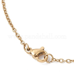Glasperlen und Muschelperlen Weihnachtskranz-Anhänger 304 Edelstahl Kabelkette Halsketten&nbsp;NJEW-MZ00121