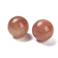 Perles sphériques en jade de soie dorée naturelle du Xinjiang&nbsp;G-G290-01B
