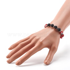 Braccialetti elasticizzati fatti a mano con perline malocchio&nbsp;BJEW-JB06466-03