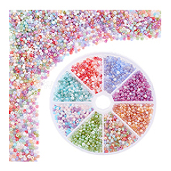 80g 8 couleurs 6/0 perles de rocaille en verre&nbsp;GLAA-PH0003-68C