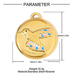304 Edelstahl-Emaille-Anhänger&nbsp;STAS-OY006-63G