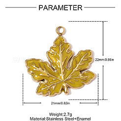 304 Edelstahl-Emaille-Anhänger&nbsp;STAS-OY008-59G-01