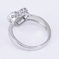 Micro ottone spianare anelli zirconi&nbsp;RJEW-E145-22P