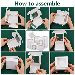 30 Stück quadratische Versandboxen aus Kraftpapier mit Sichtfenster&nbsp;DIY-DC0004-32