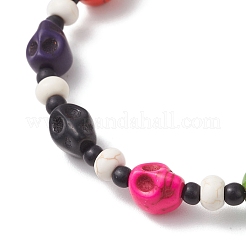 Armbänder aus synthetischem Türkis und Glasperlen&nbsp;BJEW-JB12169