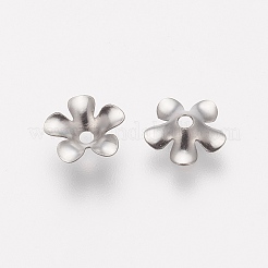 Anlaufgeschützte 5-blättrige Blumenperlenkappen aus Edelstahl 304&nbsp;LS-STAS-L205-09B