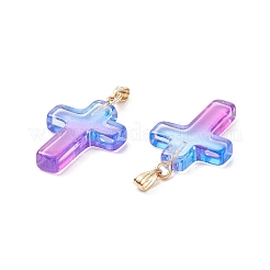 Pendenti in vetro trasparente bicolore&nbsp;GLAA-A004-02F