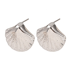 Boucles d'oreilles à tige en laiton en forme de coquillage&nbsp;EJEW-H165-02B-P