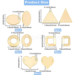 30 pièce de 5 breloques de connecteur en laiton écologiques de style et liens de composants de lustre&nbsp;KK-BC0008-16