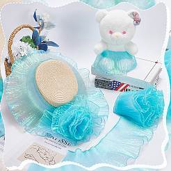 Cinta de encaje plisado de organza de color degradado&nbsp;DIY-GA0005-88A
