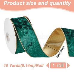Drahtband aus Polyestersamt&nbsp;SRIB-WH0072-04B