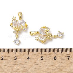 Pendenti in zirconi cubici trasparenti in micro pavè di ottone&nbsp;KK-K360-10G