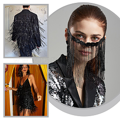 Ruban de dentelle à pampilles en polyester&nbsp;OCOR-WH0070-175B