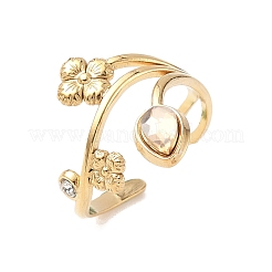 Manschettenringe aus Edelstahl 304 mit Glas-Strass&nbsp;LS-RJEW-S626-08G