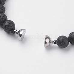 Braccialetti di perle di roccia lavica naturale&nbsp;BJEW-E326-16C